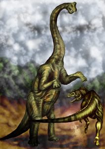 ブラキオサウルス対アロサウルス